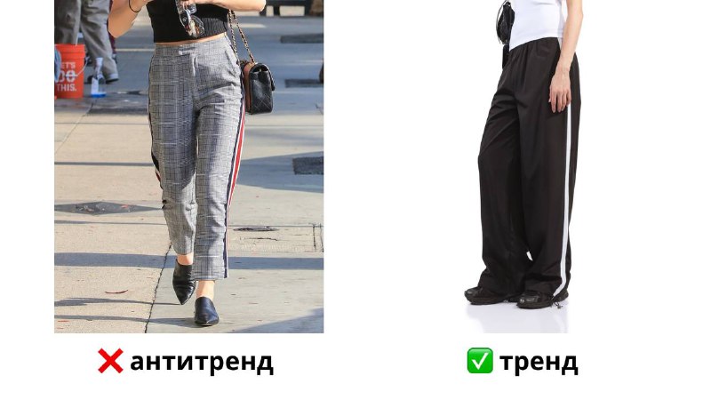 Укороченные брюки с лампасами в тандеме с принтом смотрится мягко говоря не очен…