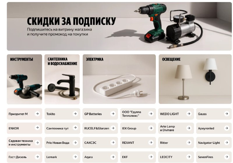 Яндекс сделал удобные витрины по категор…